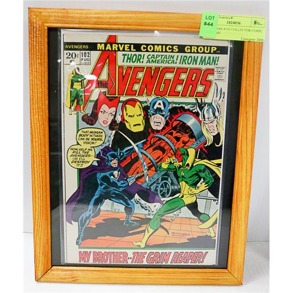 AVENGERS #102 COLLECTOR COMIC IN FRAME