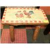 Image 1 : ROOSTER FOLK ART LOG BENCH