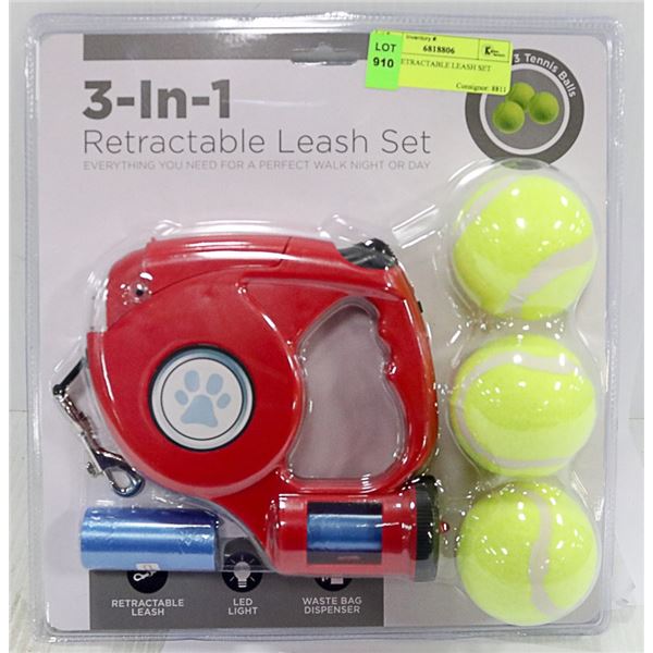 3 IN 1 RETRACTABLE LEASH SET