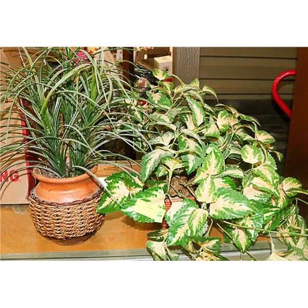 2 ARTIFICIAL PLANTS IN POTS