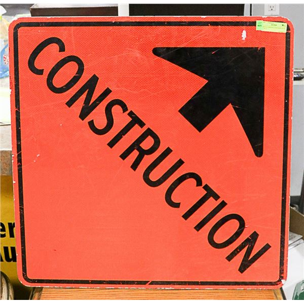 METAL CONSTRUCTION SIGN 29 1/2 X 29 1/2