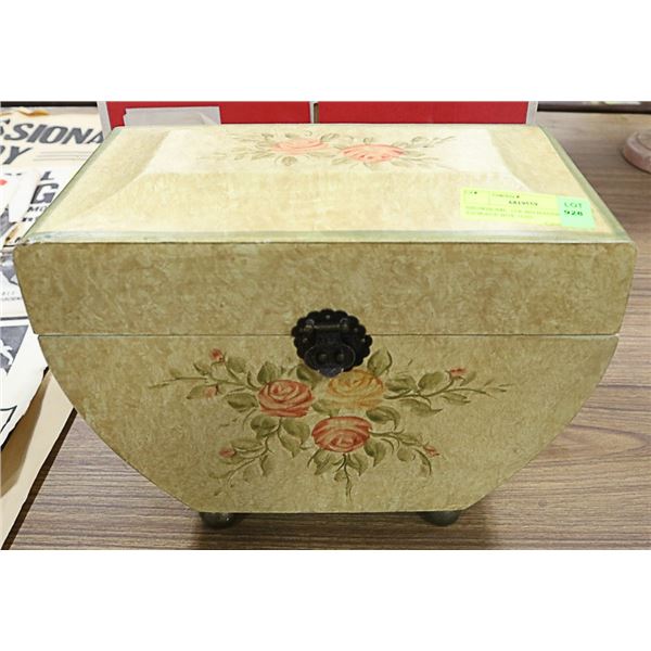 12" X 9" HANDPAINTED STORAGE BOX +LID