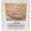 Image 1 : UNFRAMED SAILING SHIP PRINT WITH CANADA STAMPS