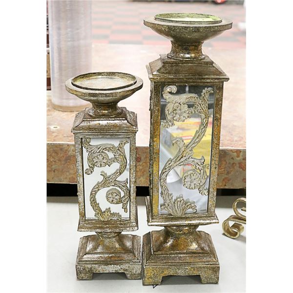 PAIR OF SHOWHOME DECORATIVE CANDLE STICKS