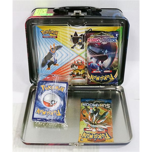 POKEMON TIN WITH x2 BOOSTER PACKS, ENERGY CARDS