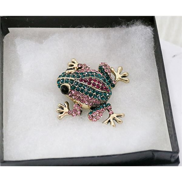 FROG RHINESTONE BROOCH