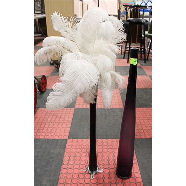 2 FLOWER VASES APPROX 40" TALL