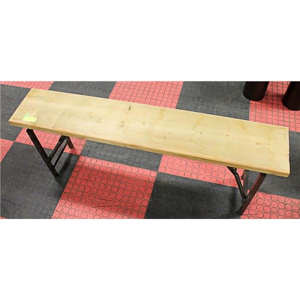 FOLDING BENCH - TREATED WOOD SEAT 4FT LONG