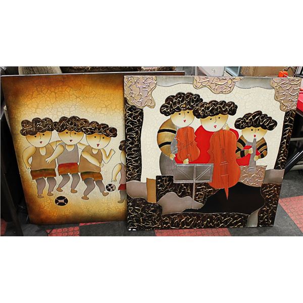 2 LARGE MUSICAL ART WORK PIECES