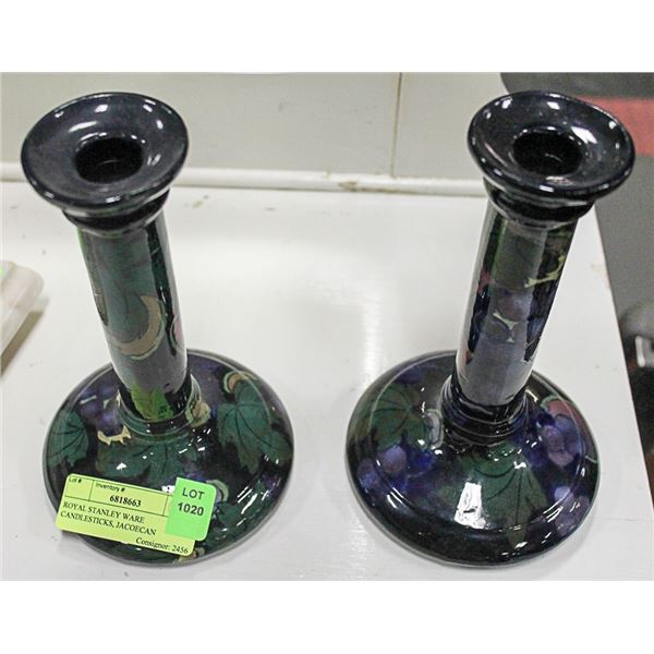 ROYAL STANLEY WARE CANDLESTICKS, JACOECAN