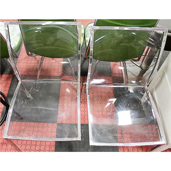 ACRYLIC AND CHROME ACCENT CHAIRS