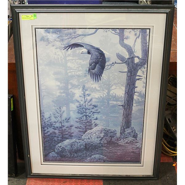 "SHROUDED FOREST" FRAMED EAGLE PRINT BY DANIEL S