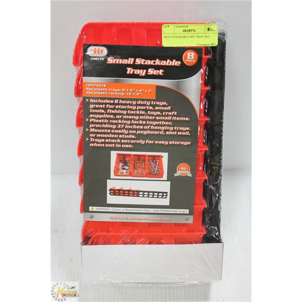 NEW STACKABLE 8PC TRAY SET