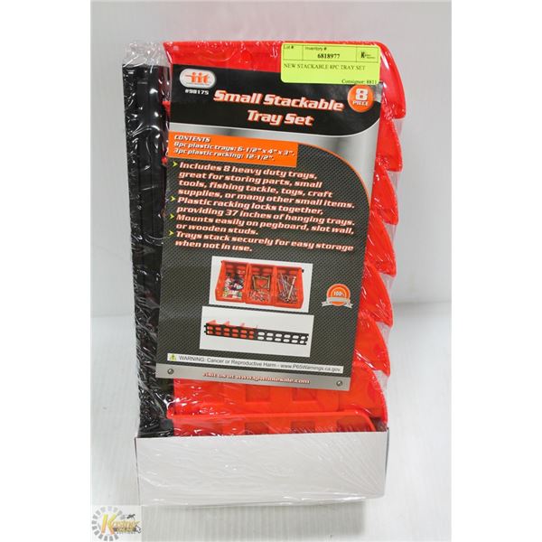 NEW STACKABLE 8PC TRAY SET
