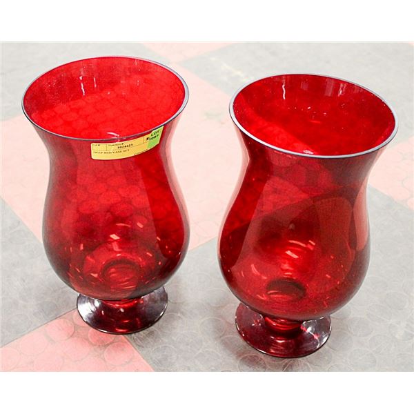 DEEP RED VASE SET