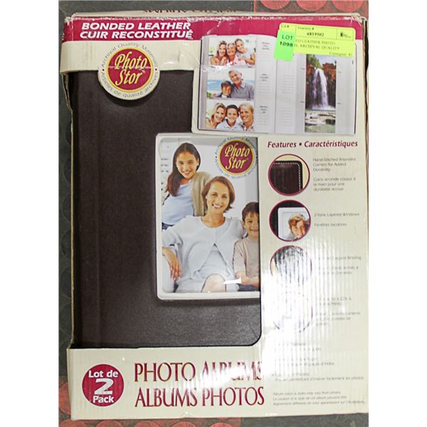 2 BONDED LEATHER PHOTO ALBUMS, ARCHIVAL QUALITY