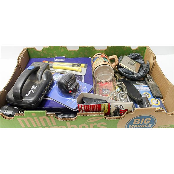 BOX OF MISC. INCLUDING LOTS OF SEALED ITEMS