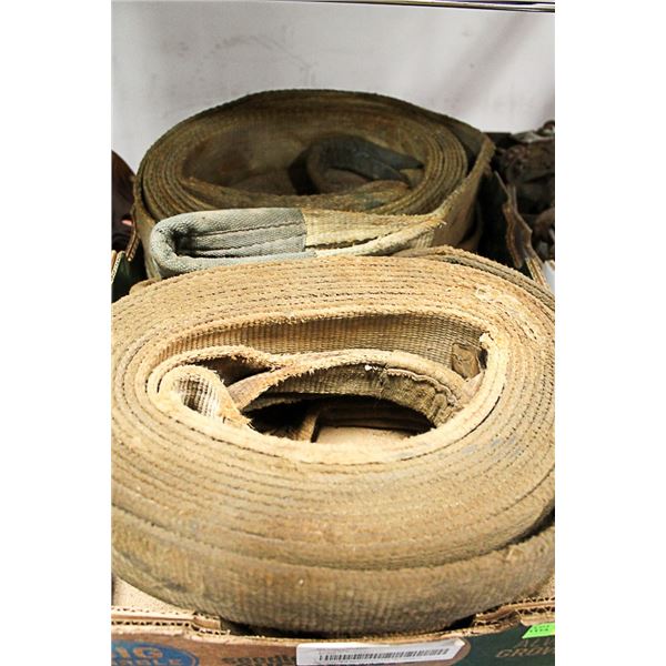 BOX OF 4 USED HEAVY DUTY TOW SLINGS