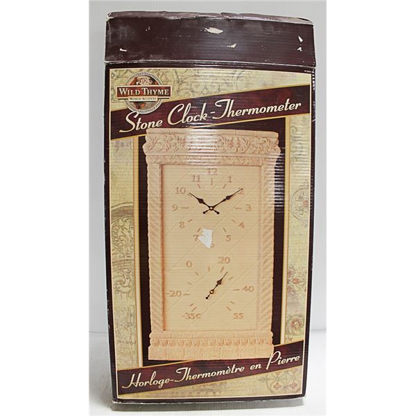 WILD THYME STONE CLOCK/THERMOMETER