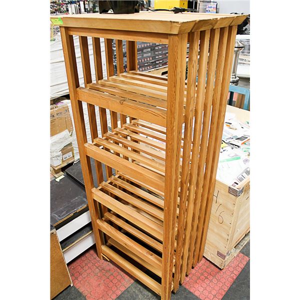 WOOD SHELVING UNIT