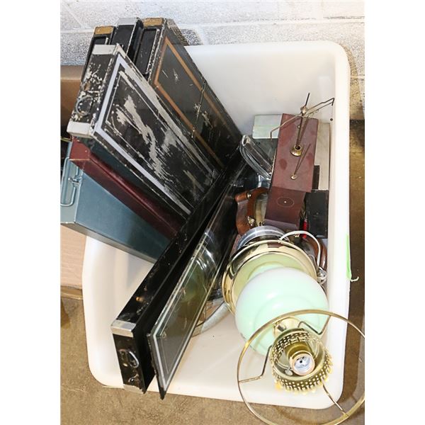 MISC BIN - SAFETY DEPOSIT BOXES, CLOCKS & MORE