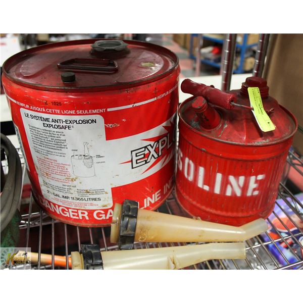 2 VINTAGE GAS CANS