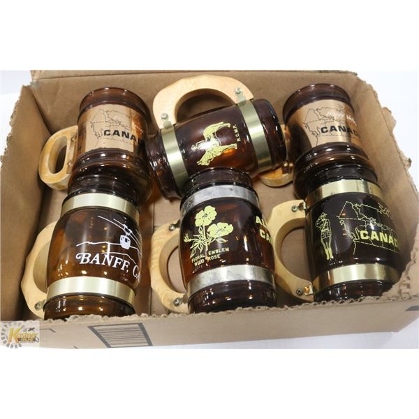 6 VINTAGE SOUVENIR CANADIAN CUPS