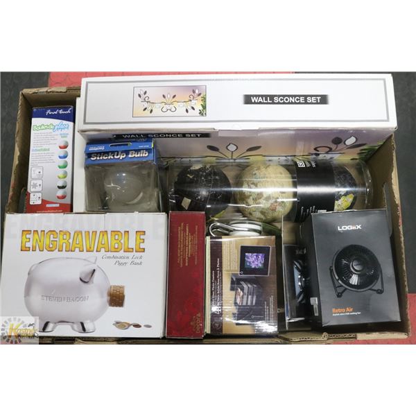 BOX OF ALL NEW HOUSEHOLD ITEMS