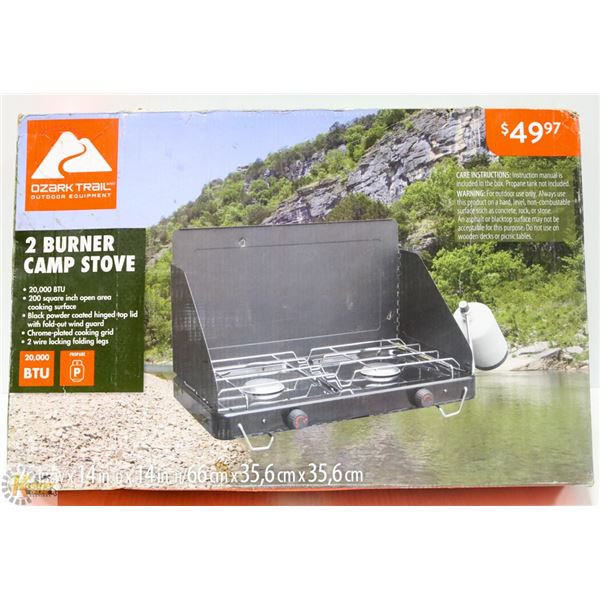 NEW OZARK TRAIL 2 BURNER CAMPING STOVE