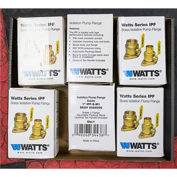 6 NEW WATTS BRASS ISOLATION PUMP FLANGES