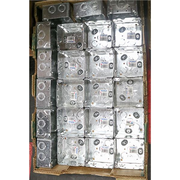 BOX OF 23 NEW ELECTRICAL BOXES