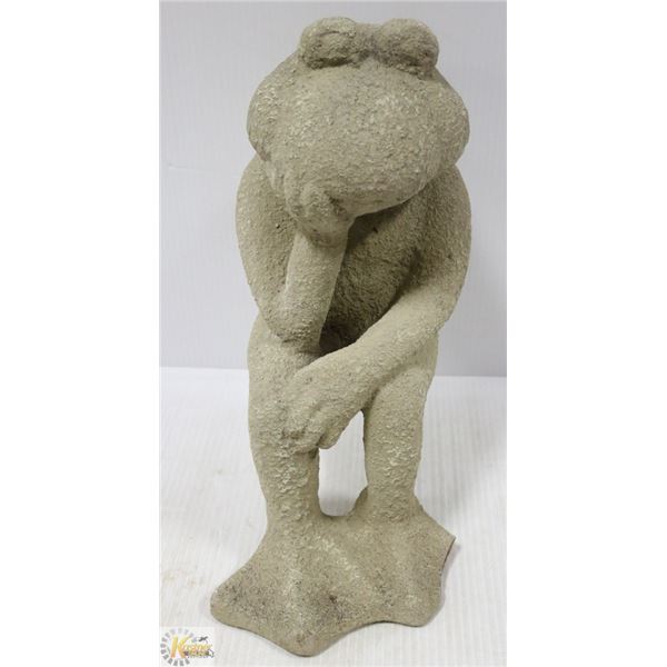 LARGE SITTING GARDEN FROG 15 IN TALL