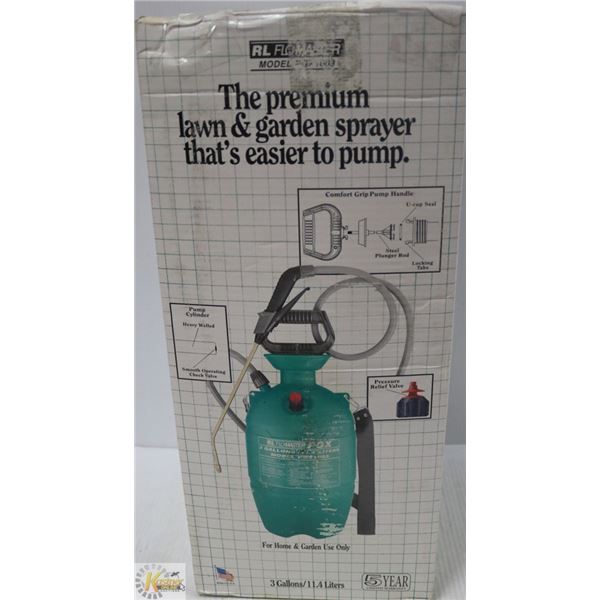 R L FLOWMASTER LAWN/GARDEN SPRAYER 3 GAL/11.4 L