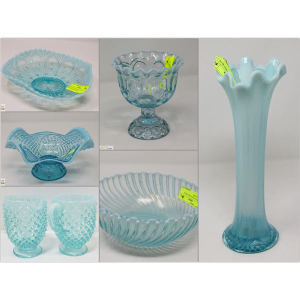 FEATURED OPALESENT BLUE DISHES