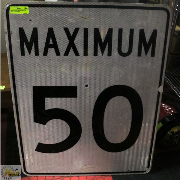 METAL SPEED TRAFFIC SIGN 29" TALL X 23 1/2 WIDE