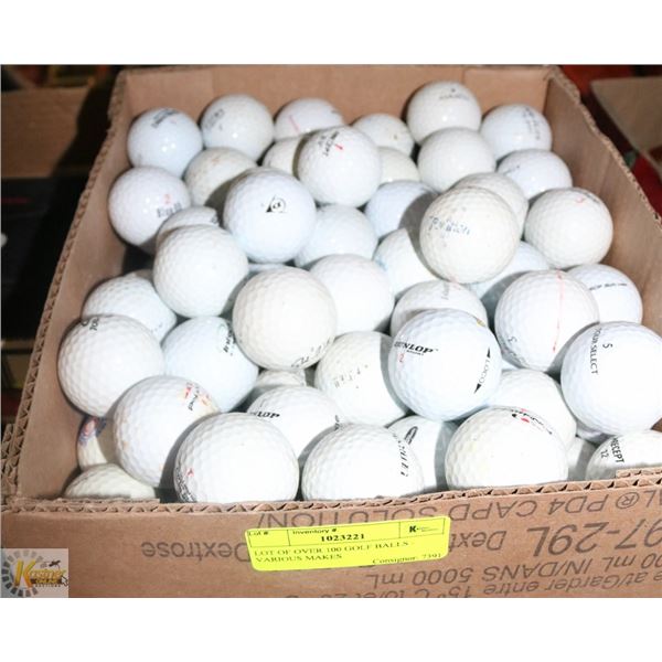 LOT OF OVER 100 GOLF BALLS - VARIOUS MAKES
