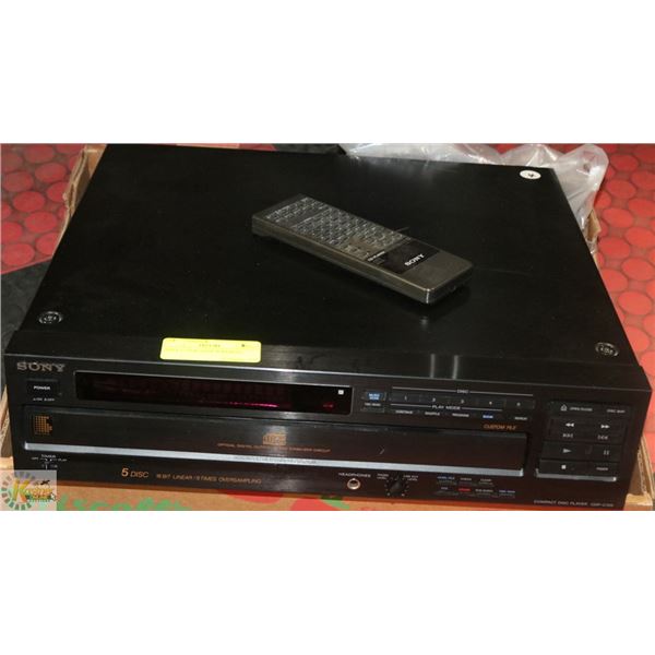 SONY 5 CD PLAYER W/REMOTE