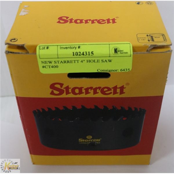 NEW STARRETT 4" HOLE SAW  #CT400