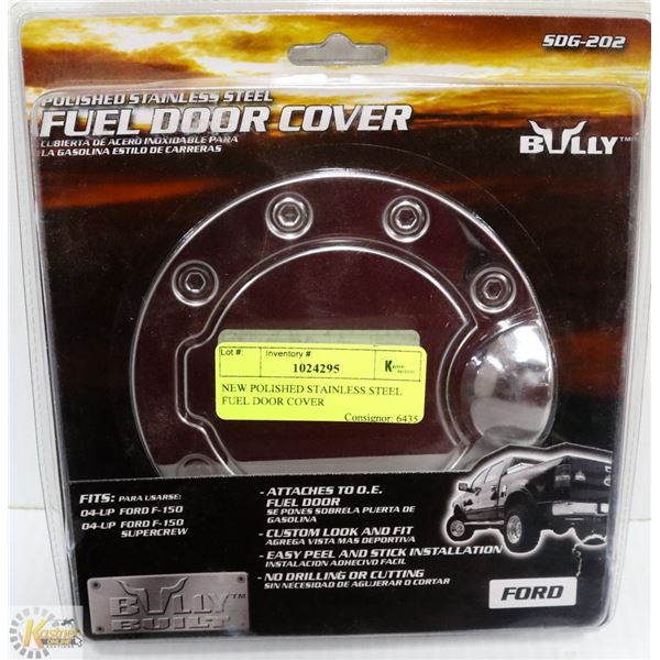 NEW POLISHED STAINLESS STEEL FUEL DOOR COVER