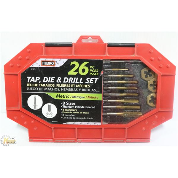 BRAND NEW MIBRO METRIC TAP AND DIE SET 26PC