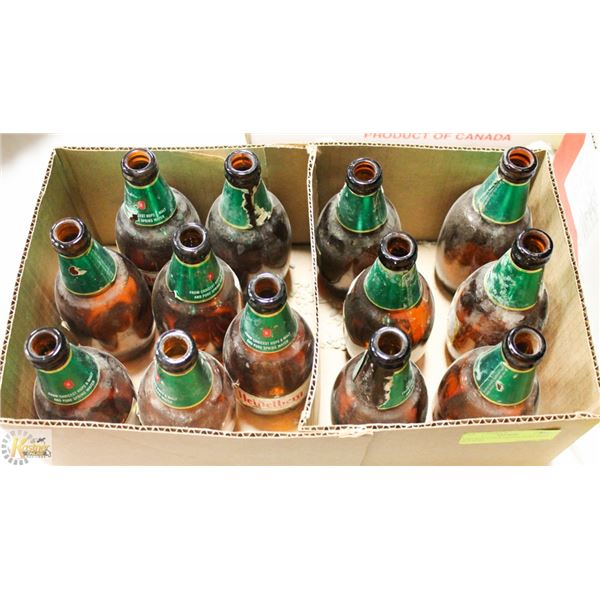 VINTAGE 13 PCS HEIDELBERG BEER BOTTLES