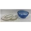 Image 1 : GLASS SERVING DISH AND GLASS BOWL