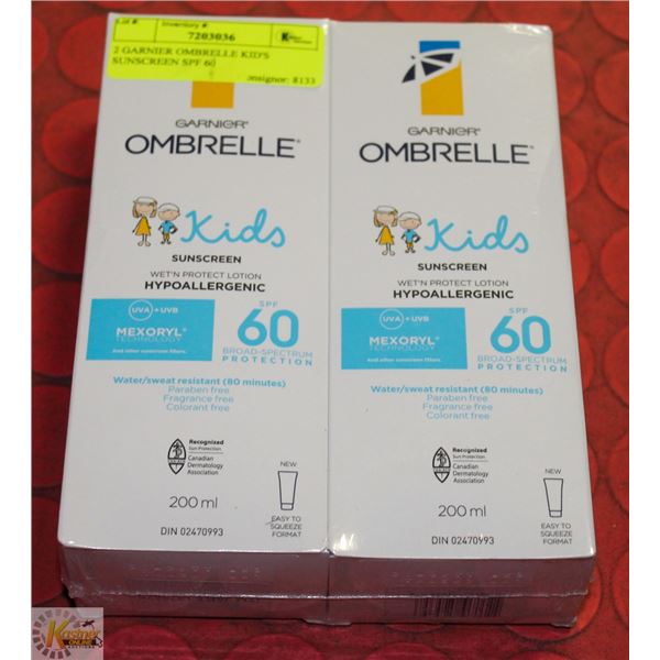 2 GARNIER OMBRELLE KID'S SUNSCREEN SPF 60