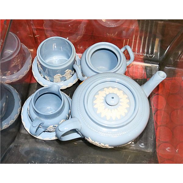 SIX PIECE JASPERWARE TEA SET