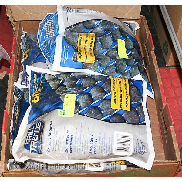 LOT OF 2 GRILL TRENDS PORCELAIN BRIQUETTES