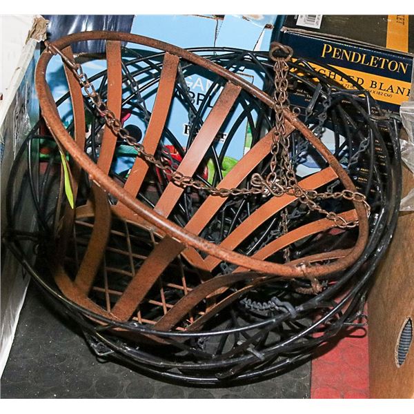 LOT OF 3 METAL HANGING PLANTERS