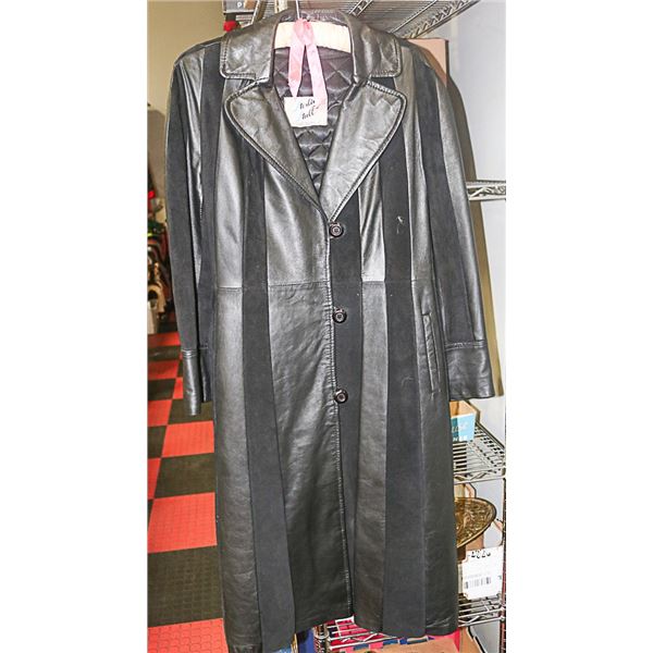 LEATHER & SUEDE 3/4 LENGTH COAT SIZE 12