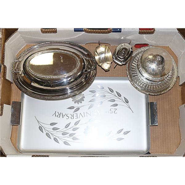ESTATE COLLECTION OF SILVER PLATE SERVING WARE