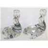 Image 1 : PAIR OF GLASS SEAL CANDLE HOLDERS