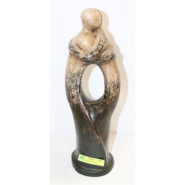 CLAY LOVE STATUE HEAVY APPROX 18 INCHES